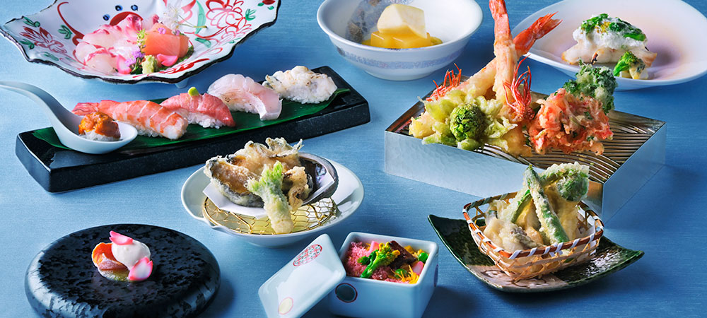 長崎の春の味覚を瓊鶴海ならではのアレンジで天ぷらと寿司で贅を極めるディナー会席「橘 -TACHIBANA-」