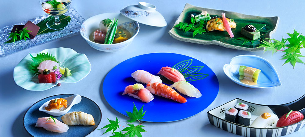瓊鶴海独自の長崎前で味わう、旬魚の寿司ディナーコース 「桜雲 -OUUN-」